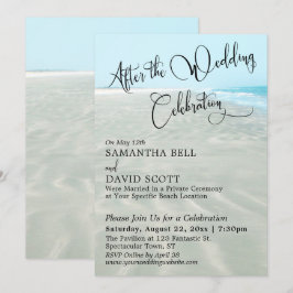 Rippled Sand Aqua Wasser nach Hochzeitsfeier am St Einladung