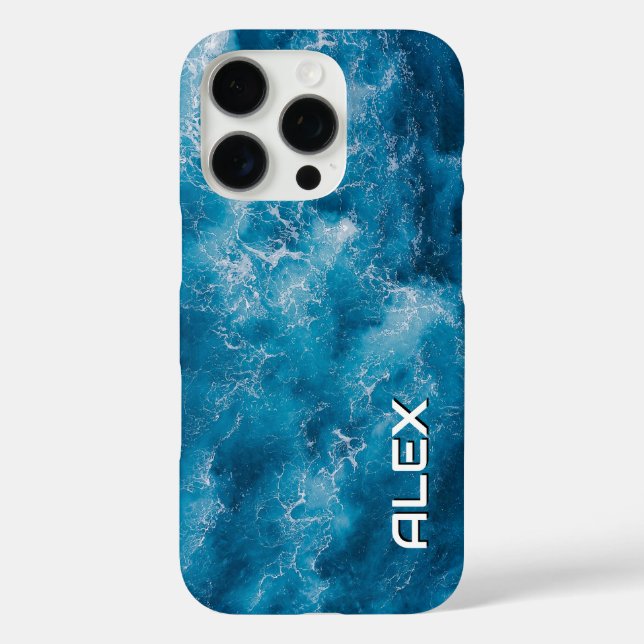 Rippling Ocean Water iPhone Case - Serene Blue Sea (Rückseite)