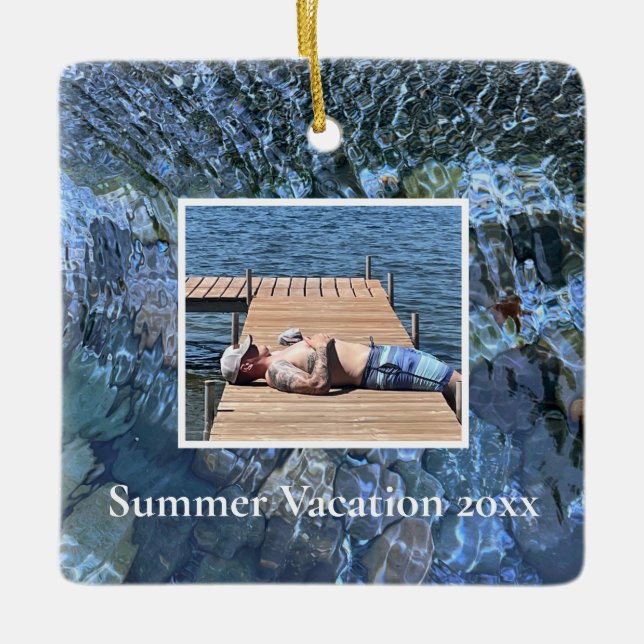 Rippling-See Ozean Unterwasser Stone Muster Keramikornament (Vorderseite)