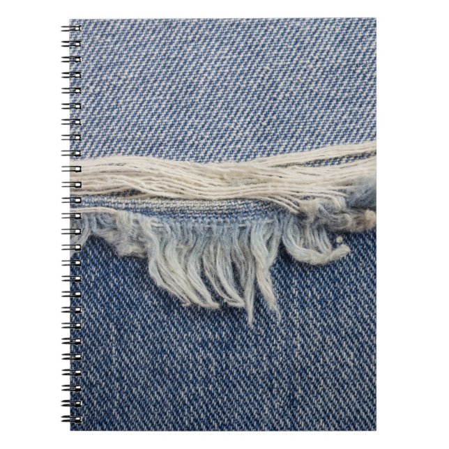Rippte Jeans Textur, stilvoller Hintergrund. Notizblock (Vorderseite)