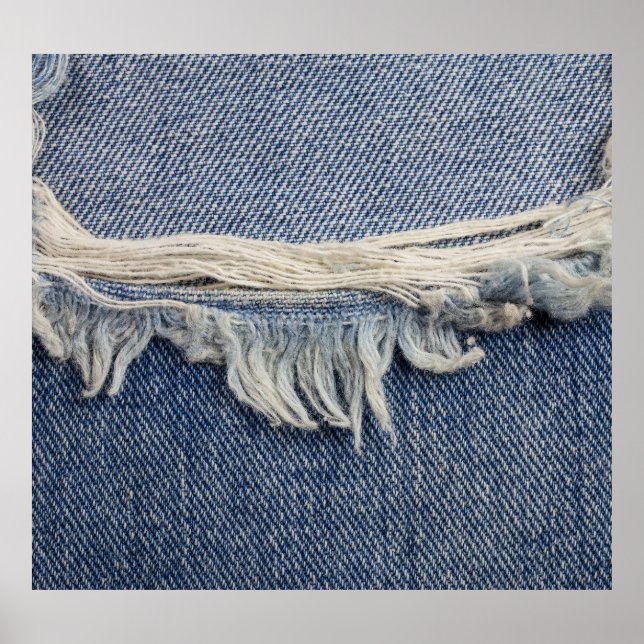 Rippte Jeans Textur, stilvoller Hintergrund. Poster (Vorne)