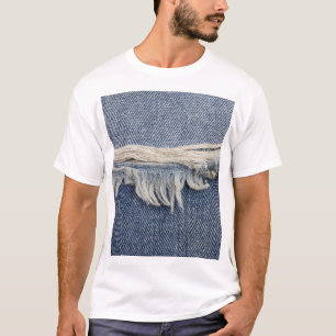 Rippte Jeans Textur, stilvoller Hintergrund. T-Shirt