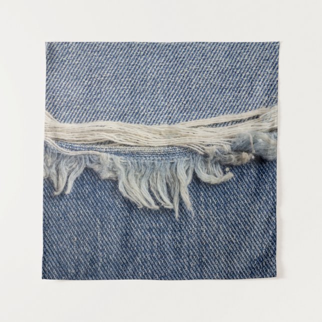 Rippte Jeans Textur, stilvoller Hintergrund. Wandteppich (Vorderseite)