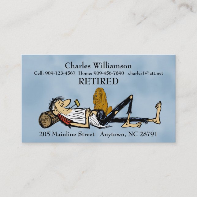 RipVanWinkle & Hound-Image für die remüde Visitenk Telefonnummerkarte (Vorderseite)