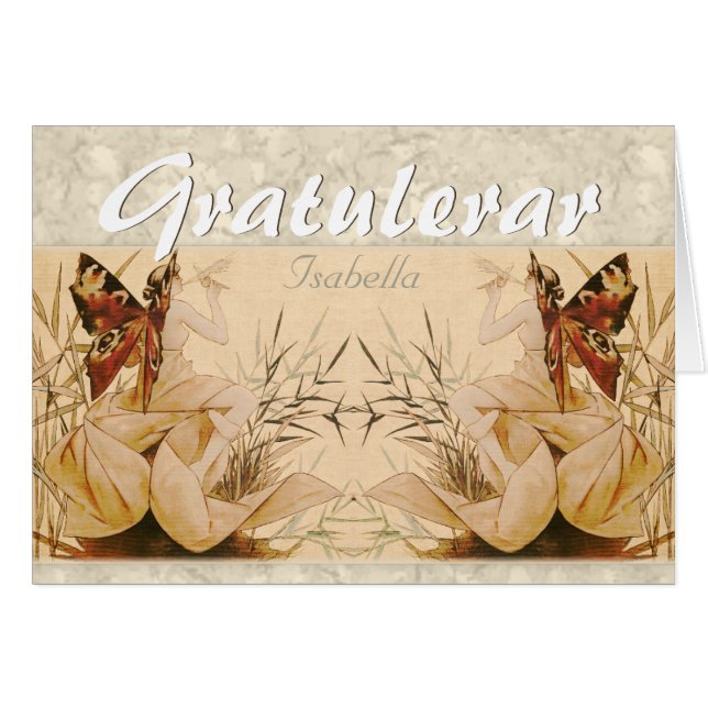 Riquer Winged nymph CC0530 Gratulationskort Card (Vorderseite (Horizontal))