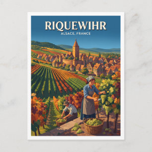 Riquewihr, Weinlese Elsass Frankreich Postkarte