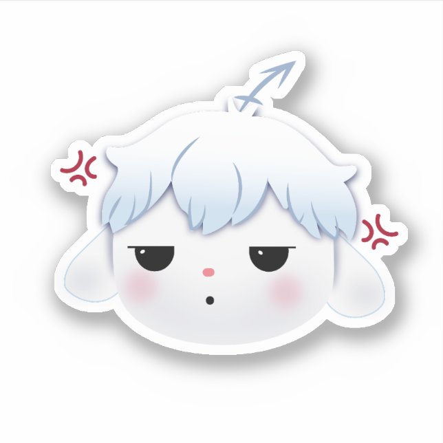 Riri Wütend Cute Sticker (Vorderseite)