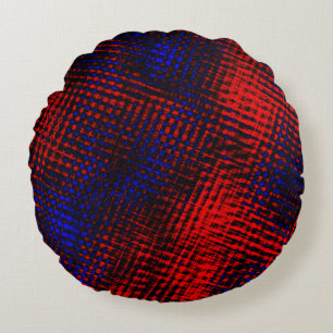 Riscos vermelhos cruzados e fundo azul? rundes kissen