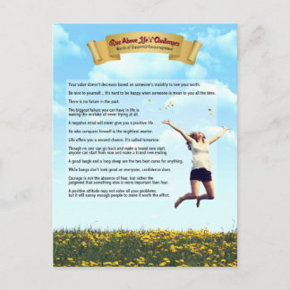 Rise Above Life's Challenges-humor, hope & courage Postkarte