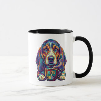 Rise and Grind Basset Hound Pop Art Coffee Tasse