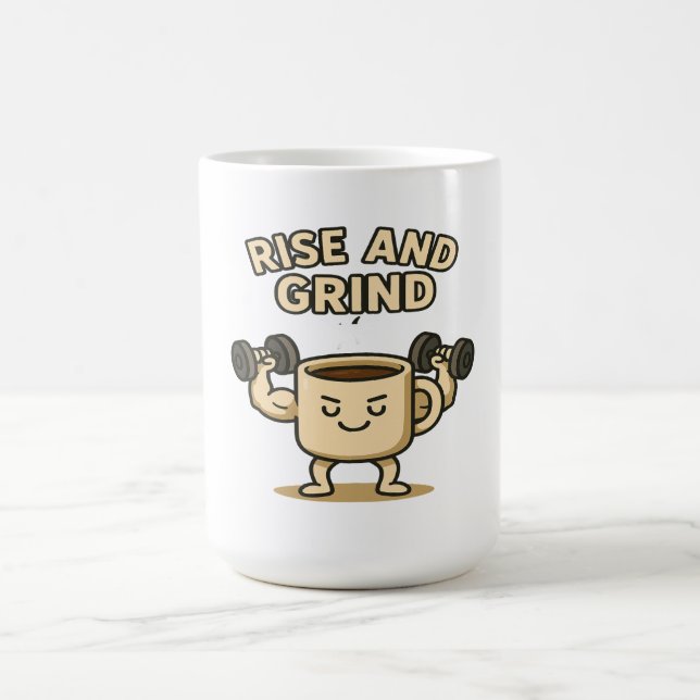 Rise and Grind Coffee Mug- Funny Gym Motivation  Kaffeetasse (Mittel)