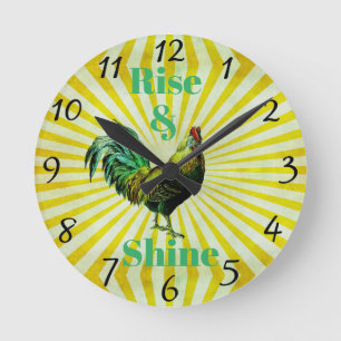 Rise and Shine Clock Runde Wanduhr