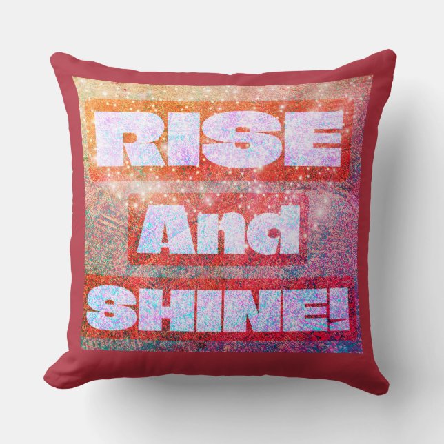 "Rise and Shine" farbenfroh, Boho-Muster Kissen (Vorderseite)