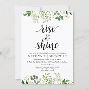 Rise and Shine, Grüne Post Wedding Brunch Einladung