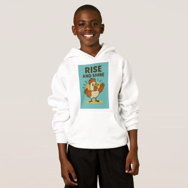 Rise and Shine Happy Chicken Hoodie (Vorne ganz)