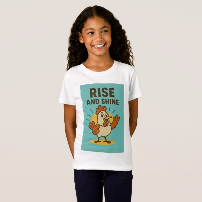 Rise and Shine Happy Chicken T-Shirt (Vorne ganz)