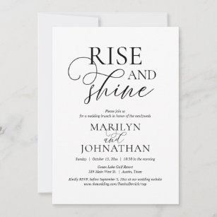 Rise and Shine, Post Hochzeit Brunch Party Einladung