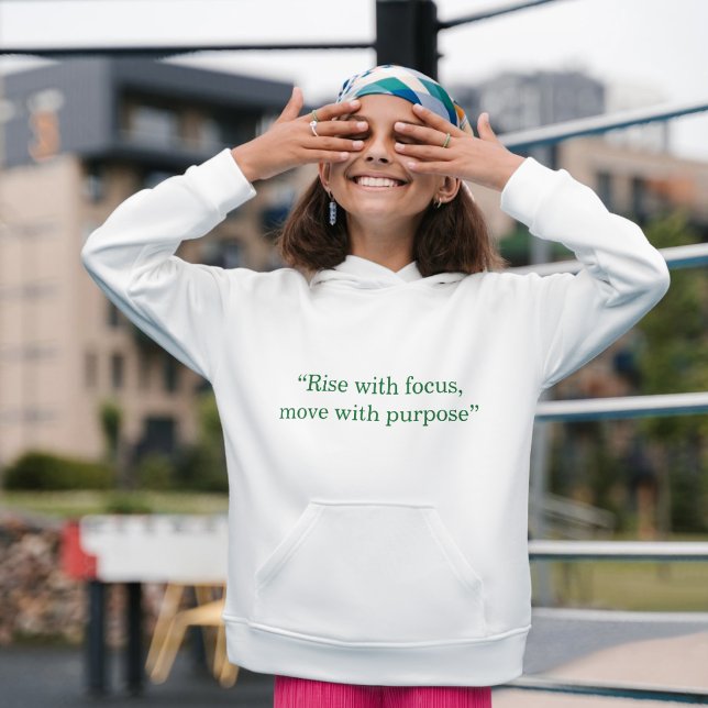 Rise Focus Move Purpose Minimale Typografie Hoodie (Von Creator hochgeladen)