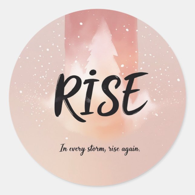 Rise Love Simple Modern Script 2 Foto-Schneekugeln Runder Aufkleber (Vorderseite)
