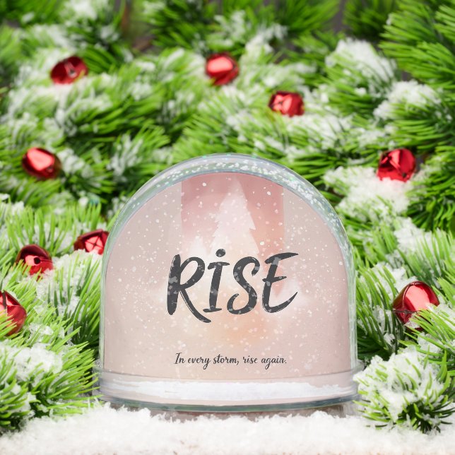 Rise Love Simple Modern Script 2 Photo Snow Globes Schneekugeln (Weihnachten)