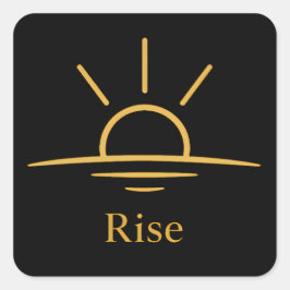 Rise — Minimalist Sunrise Quadratischer Aufkleber