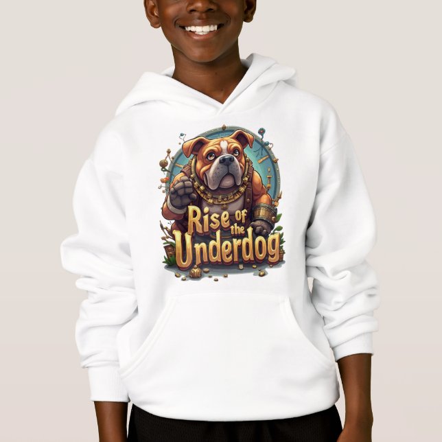 Rise of the Underdog Kids Hoodie – Motivational (Vorderseite)