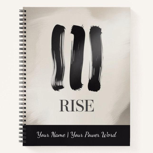 Rise  Self-Growth Journal with Minimal Brush Art  Notizbuch (Vorderseite)