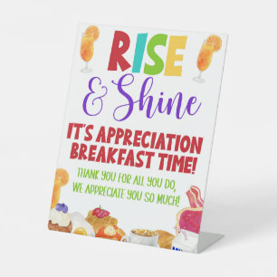 Rise & Shine It's Appreciation Breakfast Time Sockelschild