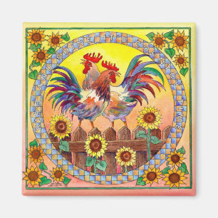 RISE & SHINE ROOSTERS VON SHARON SHARPE MAGNET