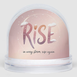 Rise Simple Modern Script 2 Photo Snow Globe – Cus Schneekugeln