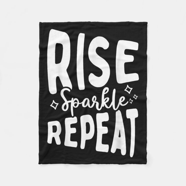 Rise Sparkle Repeat - Sitive Mindset Motivational  Fleecedecke (Vorderseite)