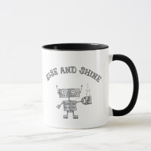 Rise und Shine mit einer lustigen Robot-Tasse