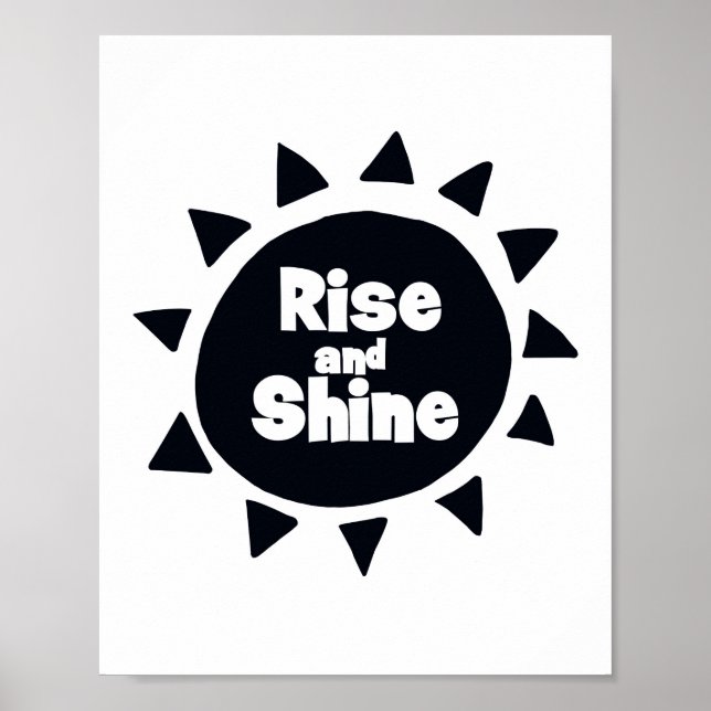 Rise und Shine Scandi Schlafzimmer Kinderzimmer Poster (Vorne)
