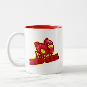 Rise Up Red Sea Cardinal Bird Football Shirt Zweifarbige Tasse