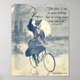 Rise when you fall Victorian quote Poster