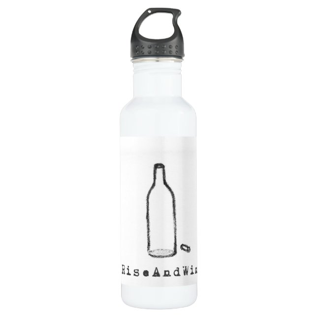 #RiseAndWine Wasser-Flasche Trinkflasche (Vorderseite)