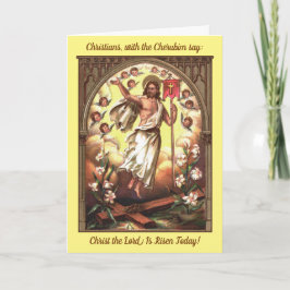 Risen Christ inmitten eines Kompasses von Cherubim Karte