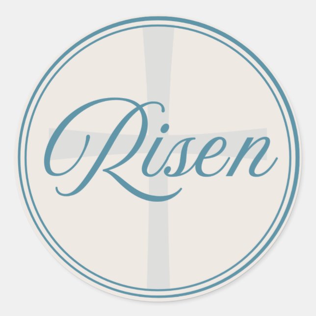 Risen Cross - Flush Seal Large  Runder Aufkleber (Vorderseite)