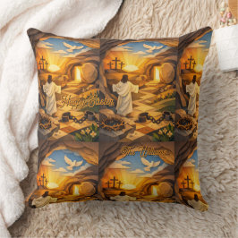 Risen Jesus Empty Tomb 3D Papercut Easter Kissen