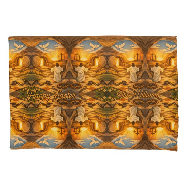 Risen Jesus Empty Tomb 3D Papercut Easter Kissenbezug (Vorderseite)