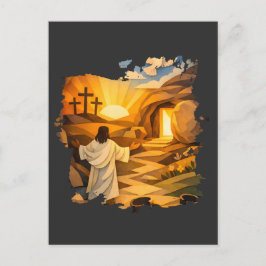 Risen Jesus Empty Tomb 3D Papercut Easter Postcard Postkarte