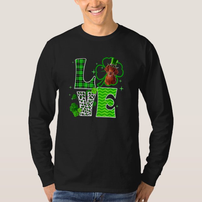 Rish Setter Kleeblatt Lucky C Irish St Patricks Da T-Shirt (Vorderseite)