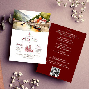 Rishikesh Indian Hochzeit in Urlaubsort Template Einladung