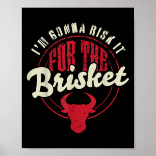 Risiko für das knusprige Funny Meat Smoker Barbecu Poster