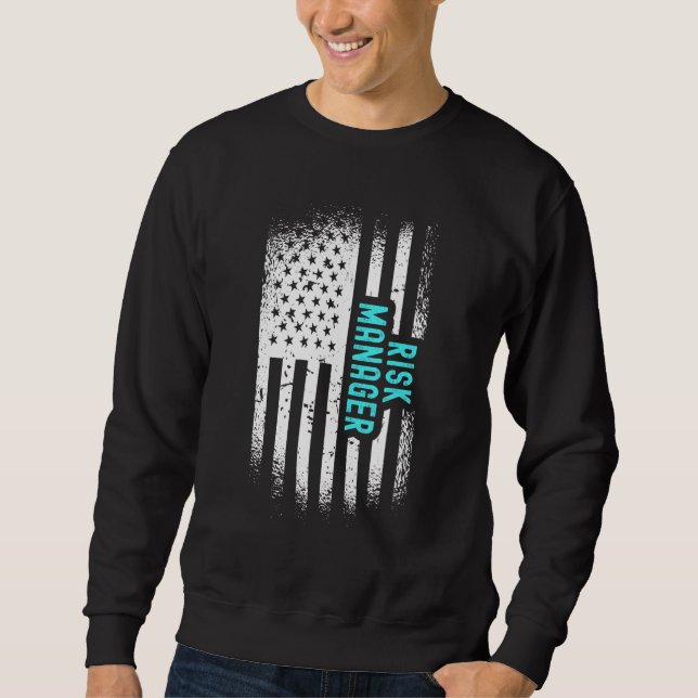Risikomanager mit amerikanischer Flagge Sweatshirt (Vorderseite)