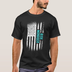 Risikomanager mit amerikanischer Flagge T-Shirt