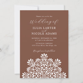 Rising Boho Indian Fusion Floral Mandala Wedding Einladung