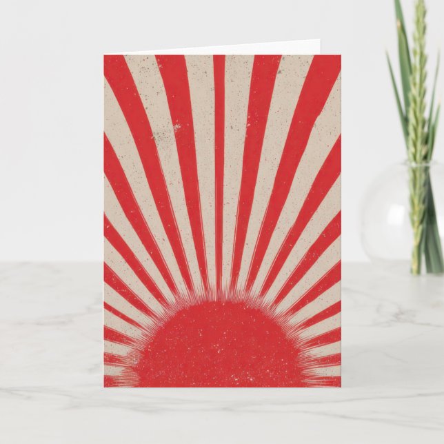 Rising Sun Background – Retro Vintage Rays Karte (Vorderseite)