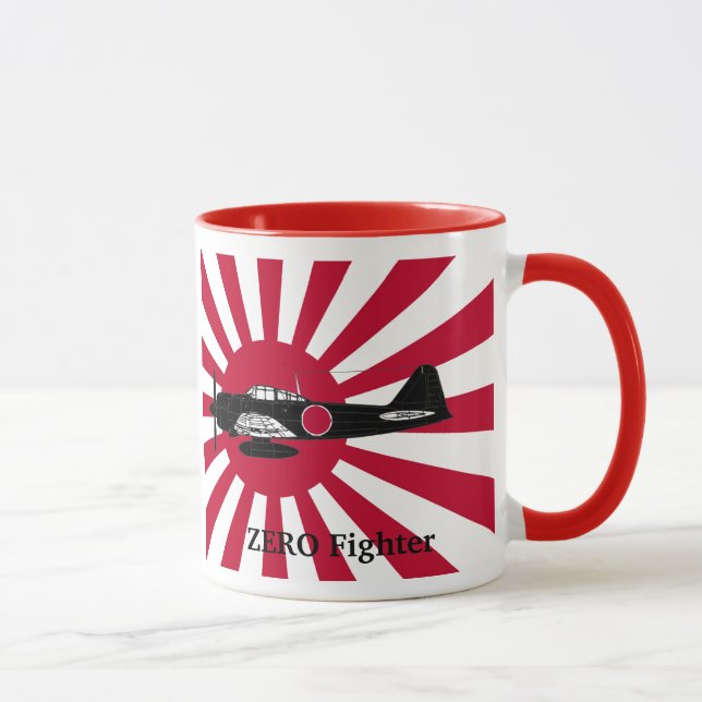 Rising sun flag and Zero Fighter Tasse (Rechts)