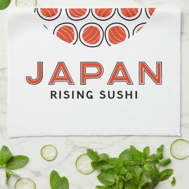 Rising Sushi Geschirrtuch (Gefaltet)